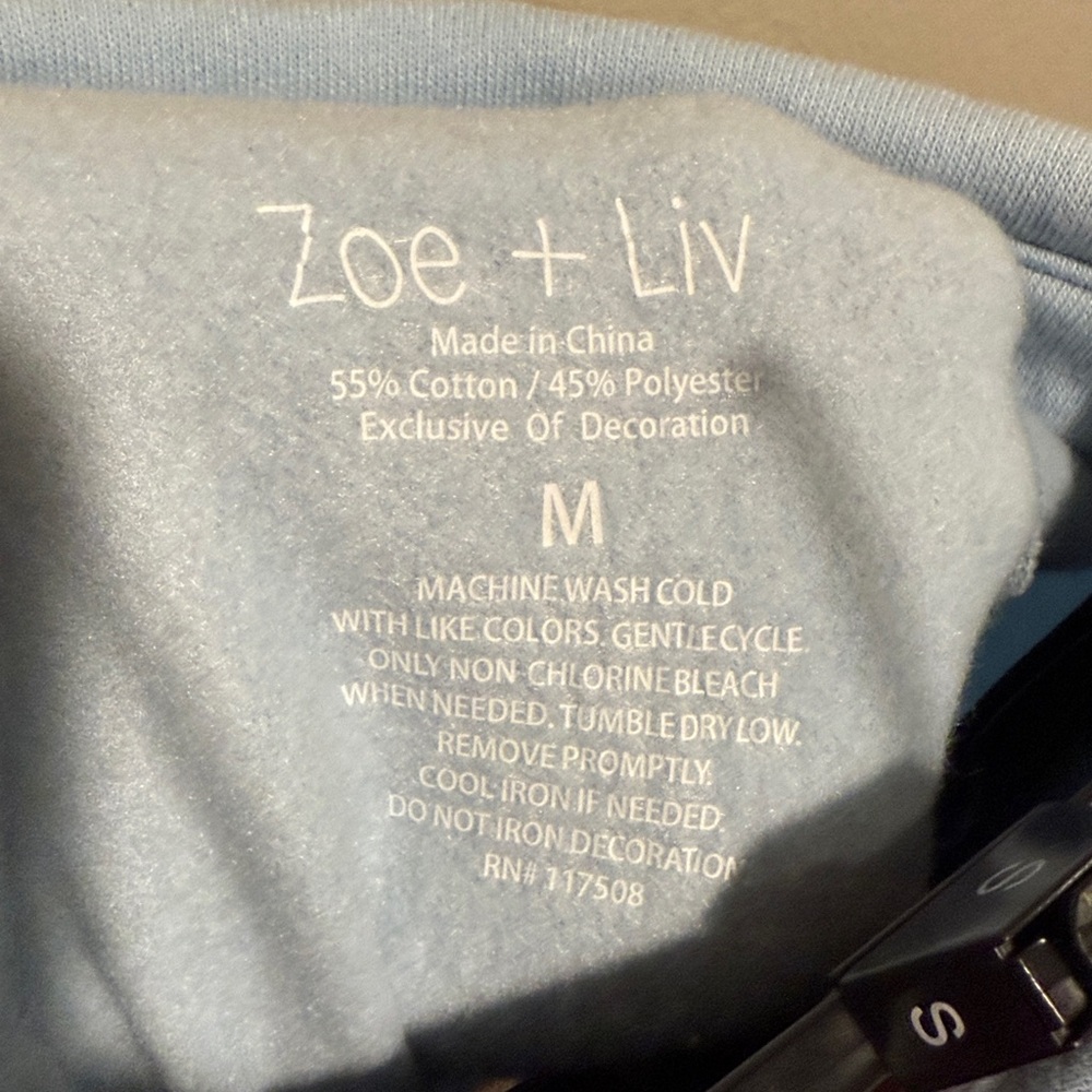 Light Blue Collared Pullover Sweatshirt with Embroidered Details - Picture 4 of 6